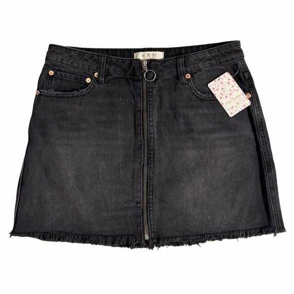 Free People Dresses & Skirts - Free People Black Denim Mini Skirt Women’s Size 29 NWT